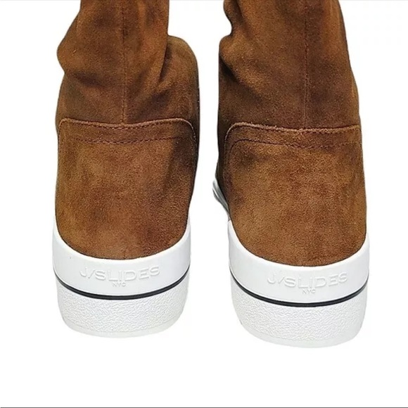 NEW J/Slides Selene Boots, Waterproof Leather, Taupe Size 7.5 Faux Fur Lined - Picture 8 of 13